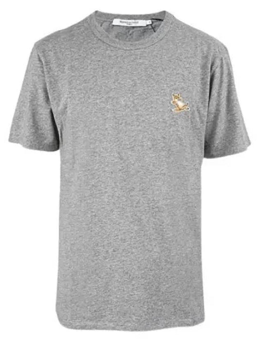 Chillax Fox Patch Classic Short Sleeve T-Shirt Grey Melange - MAISON KITSUNE - BALAAN 2