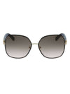 Eyewear Square Metal Sunglasses Black - SALVATORE FERRAGAMO - BALAAN 1