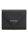 Logo Coin Pocket Tri-Fold Half Wallet Black - BALENCIAGA - BALAAN 1