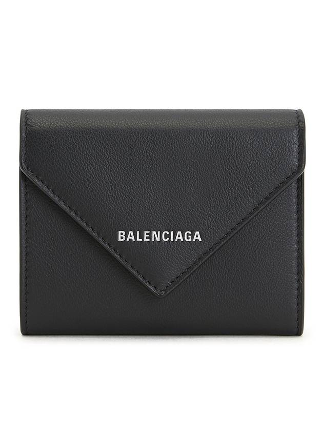 Logo Coin Pocket Tri-Fold Half Wallet Black - BALENCIAGA - BALAAN 1