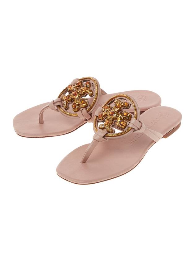 Jeweled Miller Flip Flop Sandals Pink - TORY BURCH - BALAAN 2