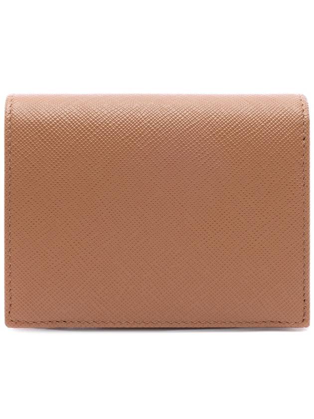 Gold Hardware Triangle Logo Saffiano Half Wallet Natural - PRADA - BALAAN 5