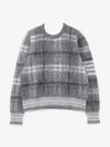 Check 4 Bar Mohair Knit Top Grey - THOM BROWNE - BALAAN 3