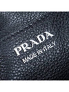 Logo Flo Leather Bucket Bag Black - PRADA - BALAAN 11