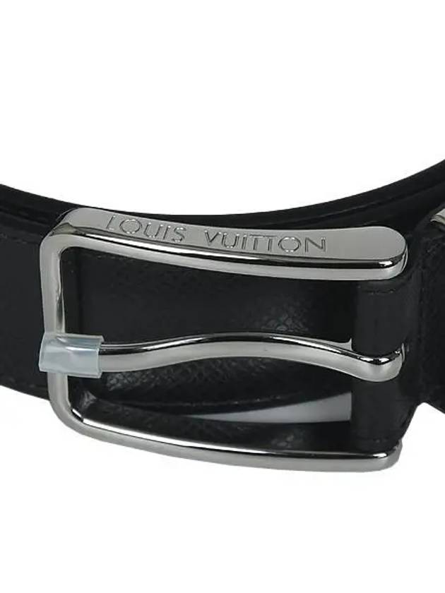 M8021T Silver Buckle Taiga Leather Pont Neuf Belt 31 34 - LOUIS VUITTON - BALAAN 3