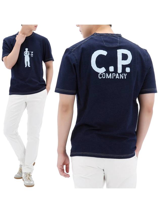 Indigo Jersey Short Sleeve T-Shirt Navy - CP COMPANY - BALAAN 2