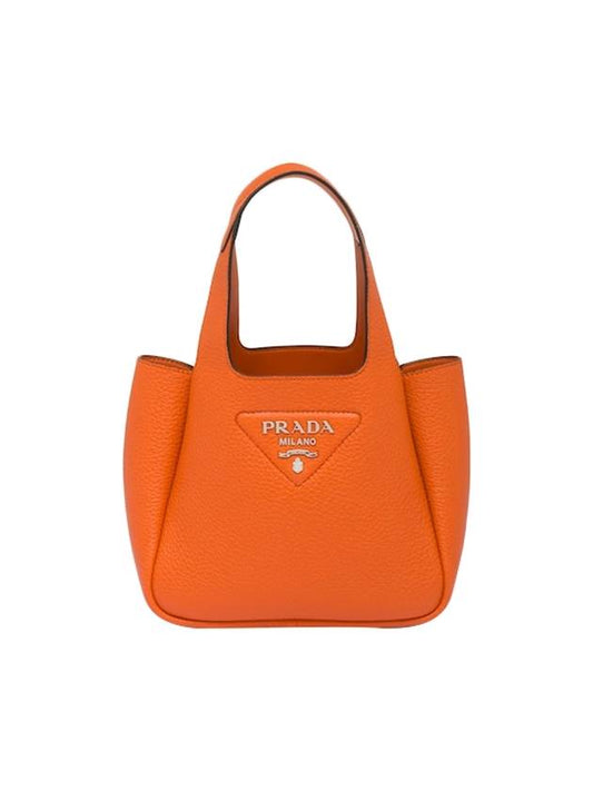 Vitello Dino Tote Bag Papaya - PRADA - BALAAN 1