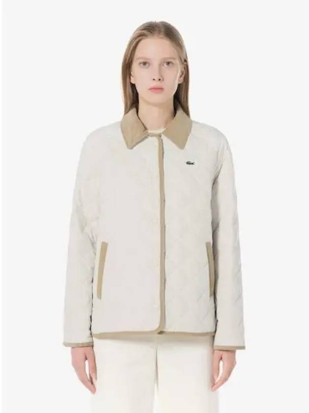 Women s Corduroy Collar Quilted Jumper BF554E 54N BUQ Domestic Product GQ2N24073051806 - LACOSTE - BALAAN 1