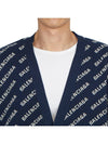 Mini Allover Logo Knit Cardigan Blue - BALENCIAGA - BALAAN 7