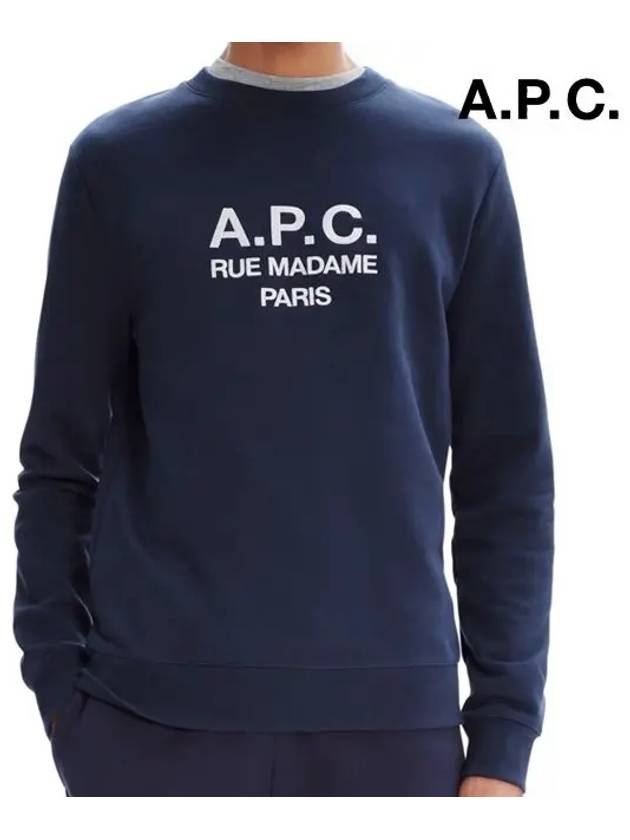 Rufus Embroidery Logo Sweatshirt Navy - A.P.C. - BALAAN 3