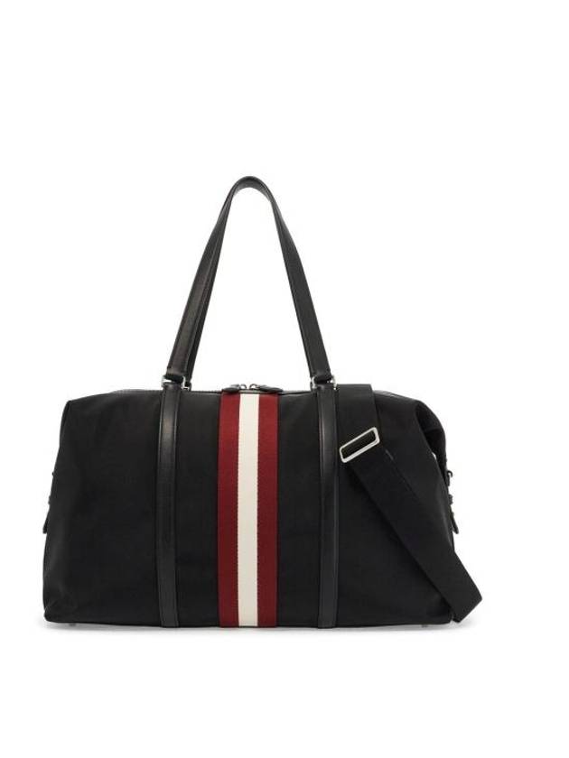 Logo Patch Stripe Duffel Bag Black - BALLY - BALAAN 1