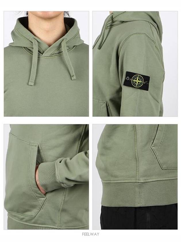 Wappen Patch Classic Fleece Hoodie Sage Green - STONE ISLAND - BALAAN 4