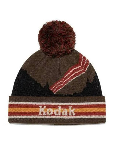 KODAK Multicolor Jacquard Drop Beanie BROWN - KODO - BALAAN 1