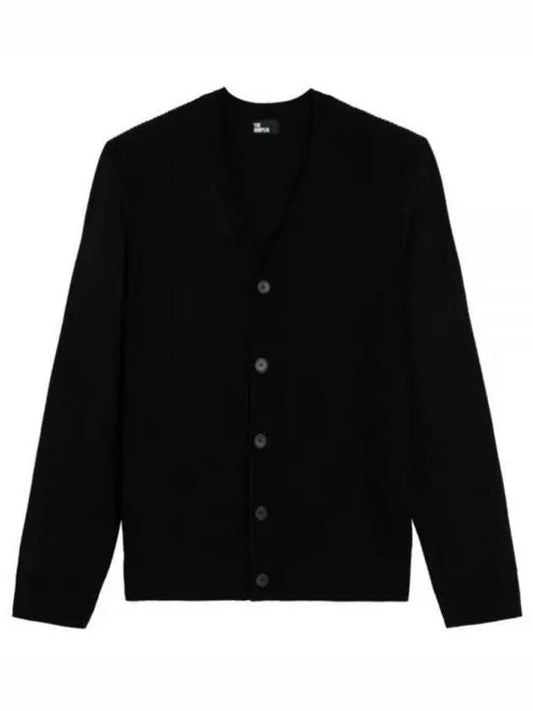 V-neck Button Cashmere Wool Cardigan Black - JIL SANDER - BALAAN 2