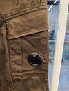 Lens Waffen Garment Dye Straight Cargo Pants Dark Green - CP COMPANY - BALAAN.