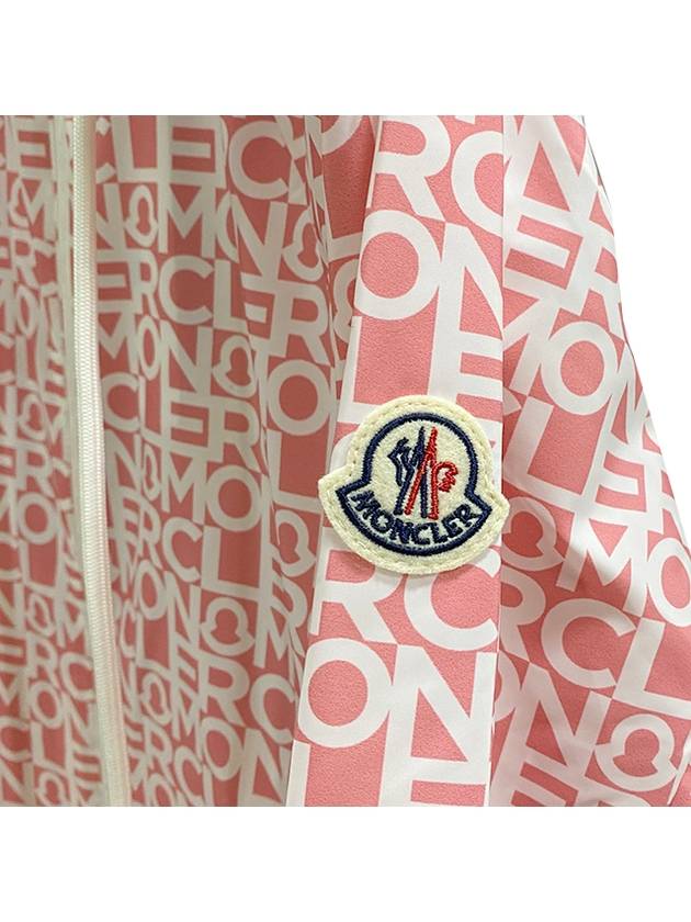 Women's Alose Logo Print Zip-up Jacket Pink White - MONCLER - BALAAN 5