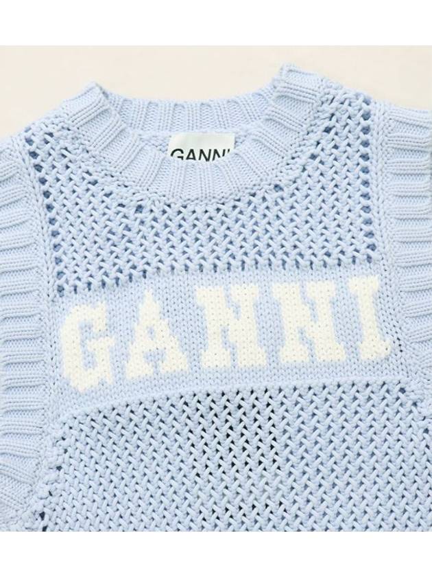 Sky blue knit sleeveless - GANNI - BALAAN 7