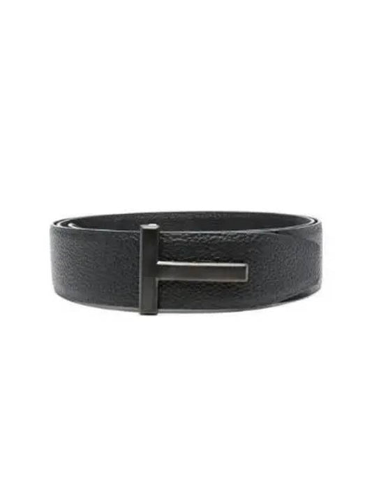 Men's Logo Reversible Leather Belt Black - TOM FORD - BALAAN 2