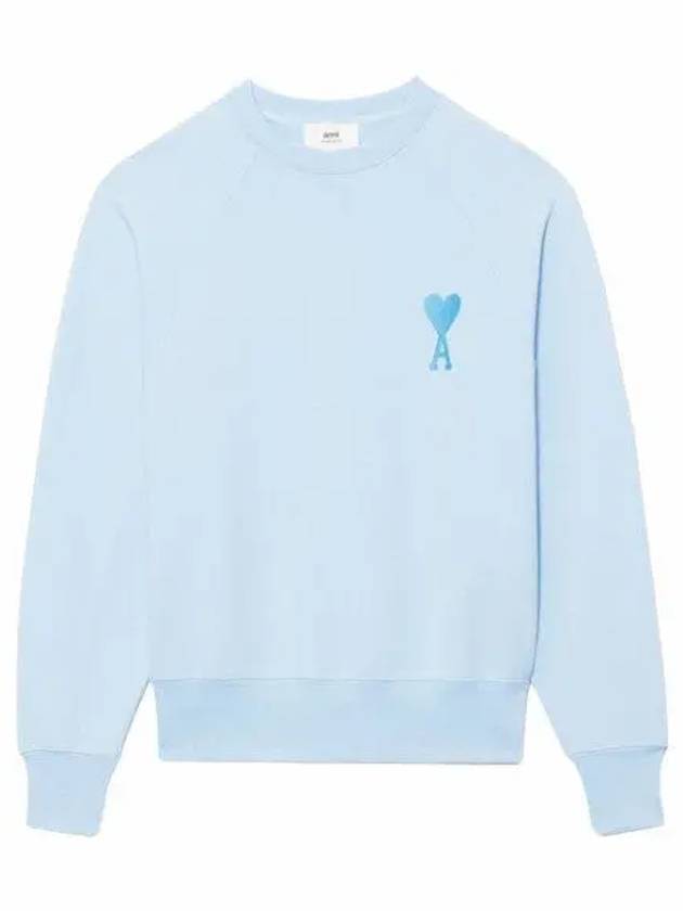 Heart Logo Overfit Sweatshirt Sky Blue - AMI - BALAAN 2