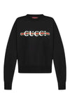 Print Cotton Jersey Sweatshirt Black - GUCCI - BALAAN 2