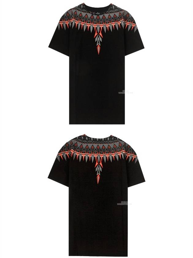 Men's Wings Print Short Sleeve T-Shirt Black - MARCELO BURLON - BALAAN 6