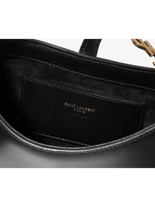 LE 5A 7 Small Smooth Leather Hobo Shoulder Bag Black - SAINT LAURENT - BALAAN 7