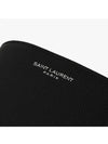 Logo Grain Leather Half Wallet Black - SAINT LAURENT - BALAAN 4