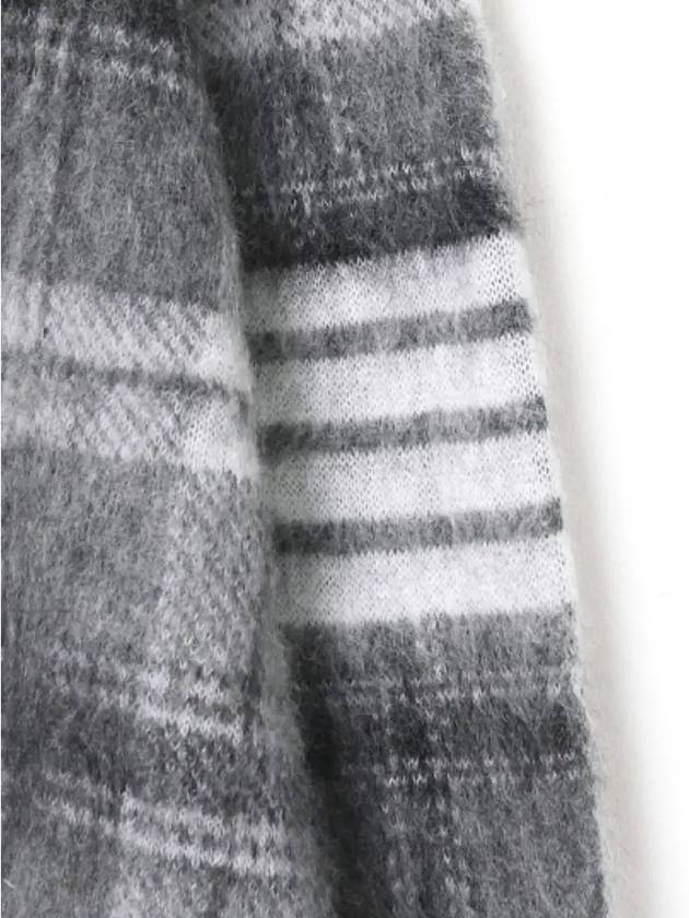 Check 4 Bar Mohair Knit Top Grey - THOM BROWNE - BALAAN 4