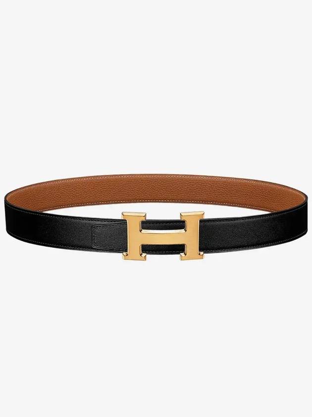 H Buckle Reversible 32mm Leather Noir Gold - HERMES - BALAAN 2