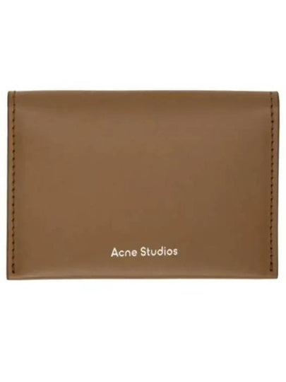 Tri-Fold Logo 3-Fold Card Wallet Camel Brown - ACNE STUDIOS - BALAAN 2