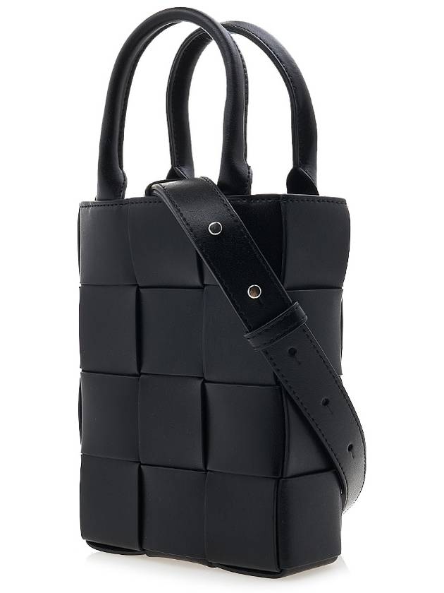 Intrecciato Cassette Mini Tote Bag Black - BOTTEGA VENETA - BALAAN 3