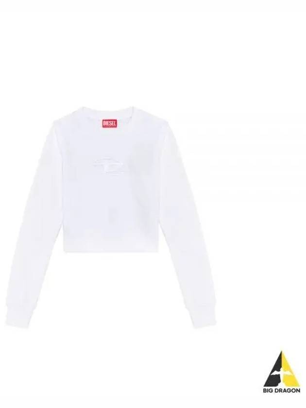 F Slimmy Cutout Logo Crop Sweatshirt White - DIESEL - BALAAN 2