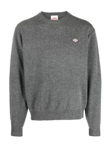 Lambswool Crew Neck Knit Top Charcoal - DANTON - BALAAN 1