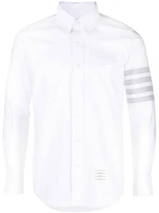 4 Bar Stripe Long Sleeve Shirt White - THOM BROWNE - BALAAN 2