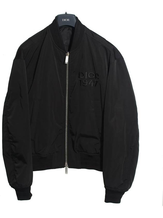 Logo Embroided Bomber Jacket Black - DIOR - BALAAN 3