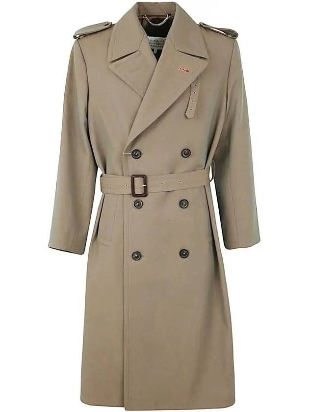 Men's Wool Belted Trench Coat Brown - MAISON MARGIELA - BALAAN 3