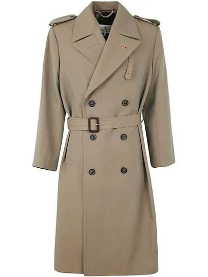 Men's Wool Belted Trench Coat Brown - MAISON MARGIELA - BALAAN 2