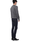 Men's Anchor Jacquard 4-Bar Crew Neck Knit Top Med Grey - THOM BROWNE - BALAAN 7