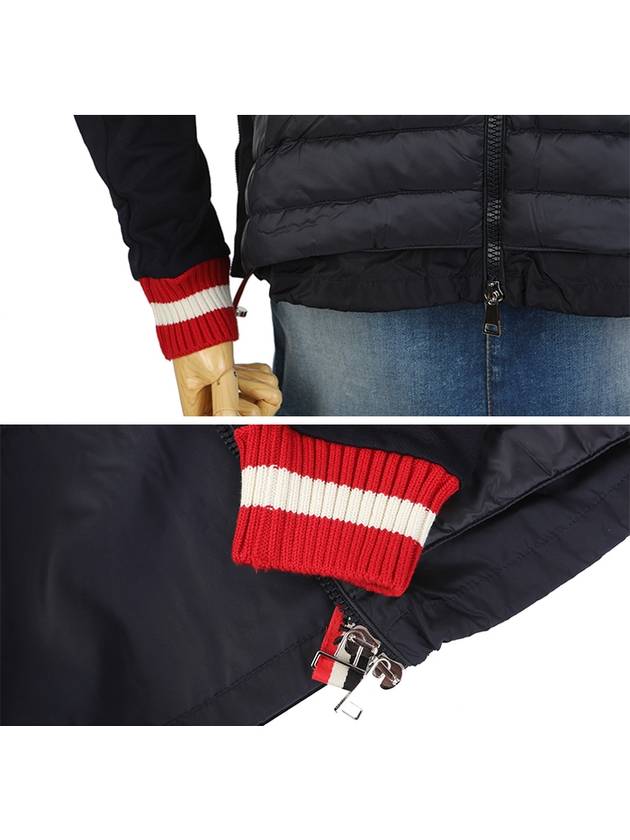 Hooded Cardigan Padded Red Navy - MONCLER - BALAAN 7