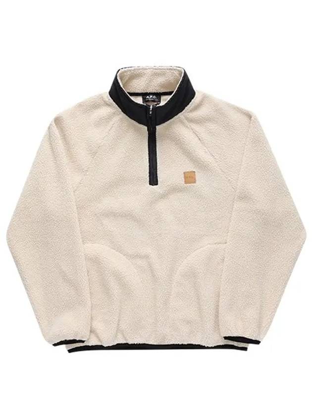 Logo Applique Fleece Sweatshirt Beige - A.P.C. - BALAAN 6