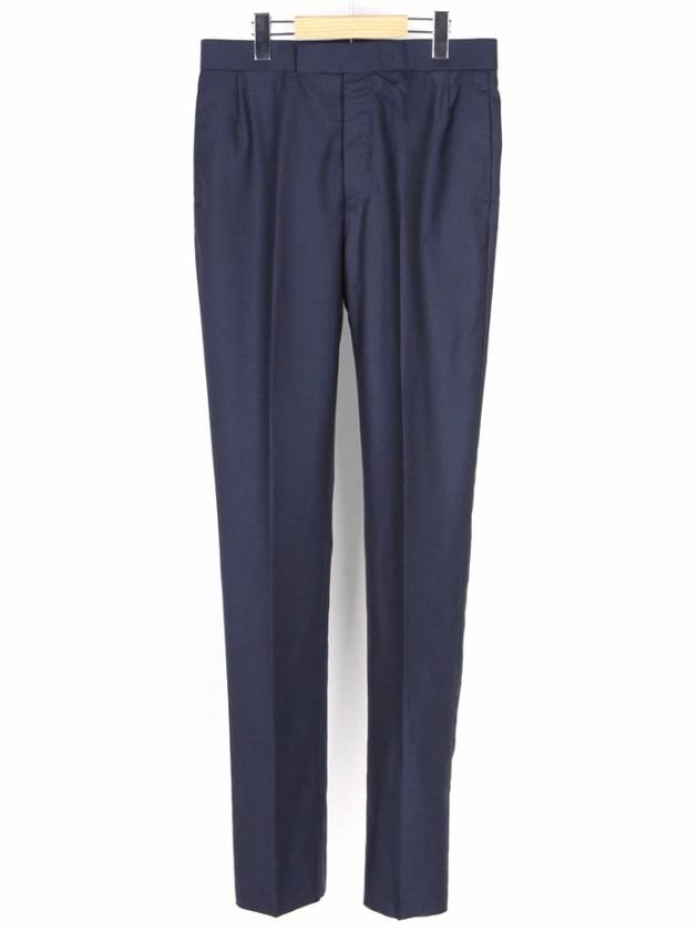 Super 120's Twill Classic Backstrap Straight Pants Dark Blue - THOM BROWNE - BALAAN 2