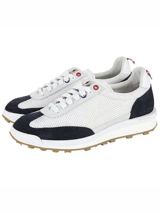 Fine Kid Suede Tech Runner Sneaker Navy - THOM BROWNE - BALAAN 2