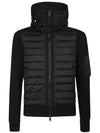 Padded Wool Hooded Jacket Black - MONCLER - BALAAN 2