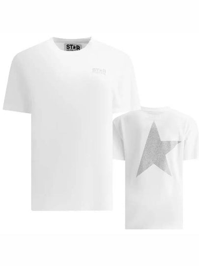 Glitter Star Logo Short Sleeve T-Shirt Silver White - GOLDEN GOOSE - BALAAN 2