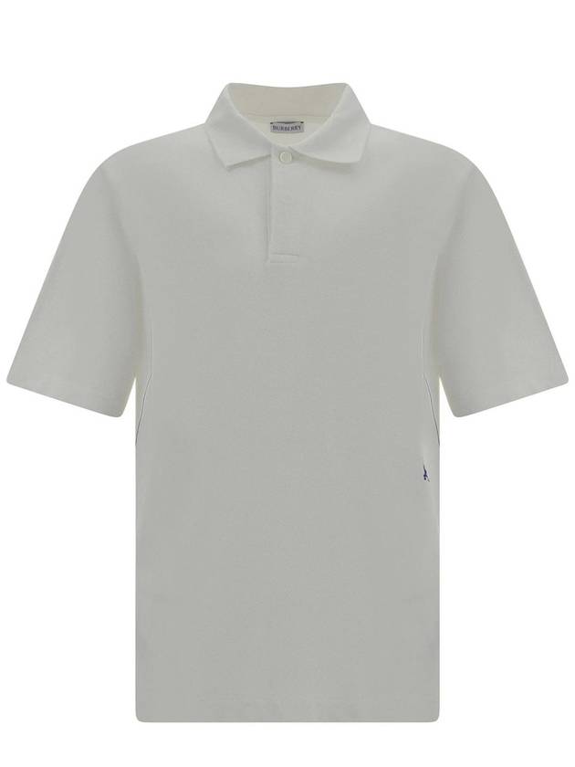 EKD Embroidery Regular Fit Polo Shirt White - BURBERRY - BALAAN 2