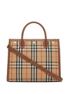 Small Vintage Check Title Tote Bag Beige - BURBERRY - BALAAN 1