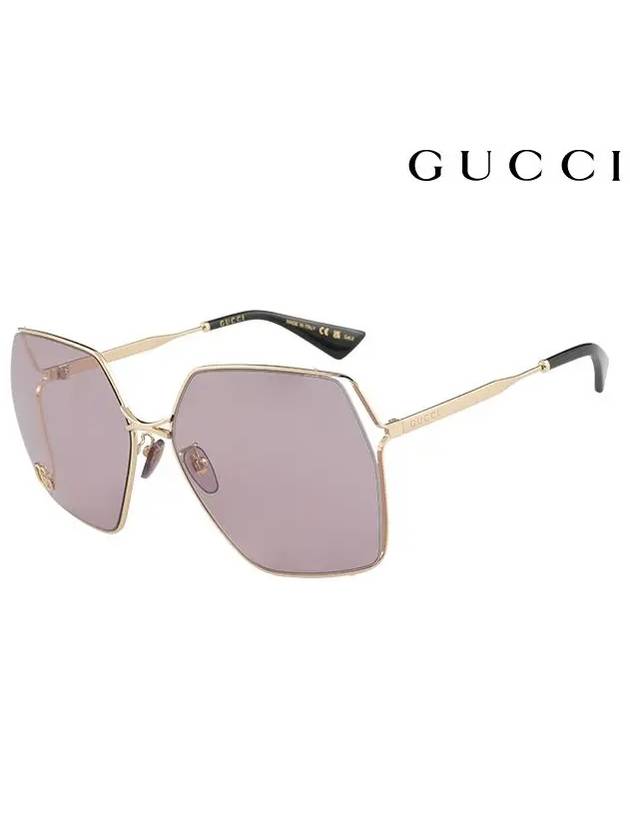 Eyewear Polygonal Sunglasses Gold - GUCCI - BALAAN 3