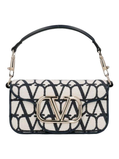 Loco V Logo Small Shoulder Bag White Black - VALENTINO - BALAAN 1