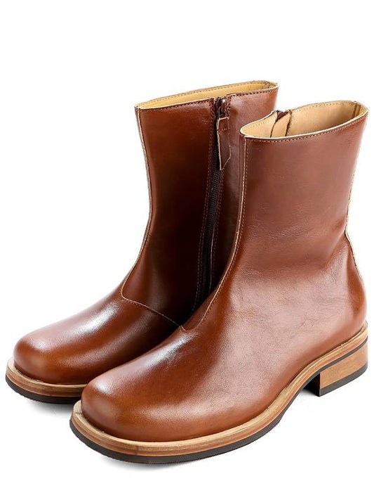 Camion Leather Ankle Boots Cognac Brown - OUR LEGACY - BALAAN.