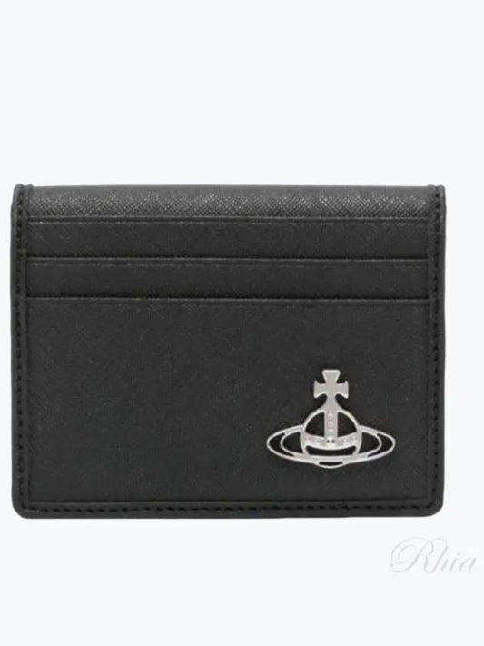 Saffiano Card Wallet Black - VIVIENNE WESTWOOD - BALAAN 2